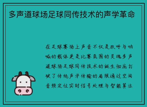 多声道球场足球同传技术的声学革命